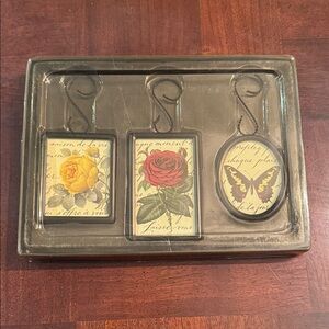 Hallmark Moments of Beauty Set of 3 Frames Butterfly Roses Add your Own Photos